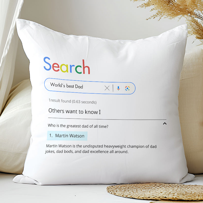 Search Engine 'World's Best' Personalised Cushion