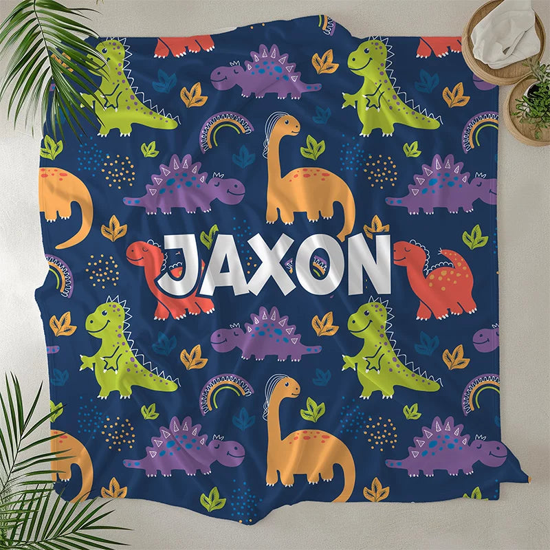 Dino Pattern Personalised Blanket
