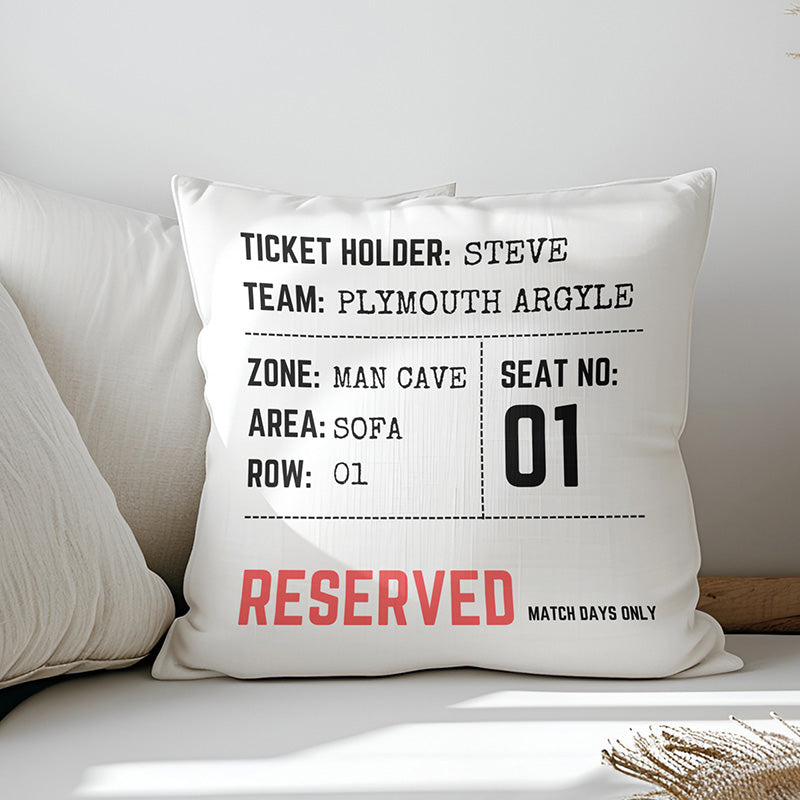 Personalised Matchday Ticket Cushion