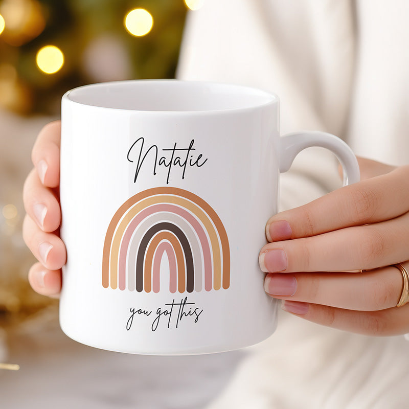 'You Got This' Personalised Rainbow Mug